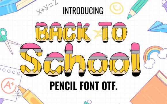 Back to School Pencil: Energizing Your Designs with Vibrant Typography