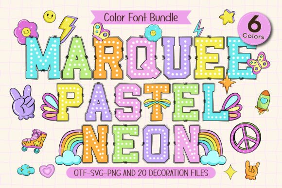 Marquee Pastel Neon: A Vibrant Design Asset