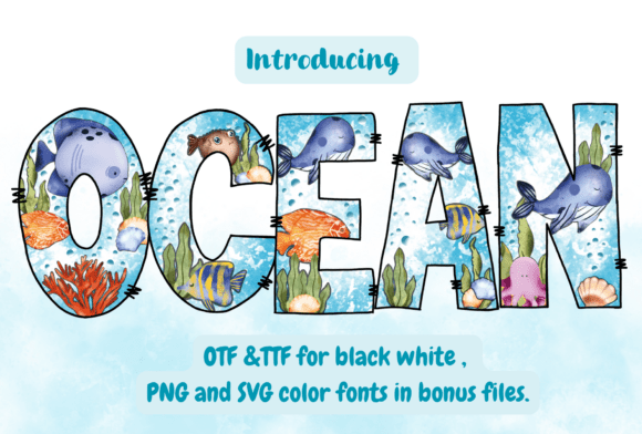 Ocean: A Playful Color Font for Creative Design