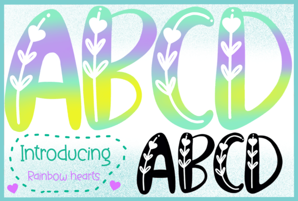 Rainbow Hearts: A Super Cute Handwriting Font for Vibrant Projects