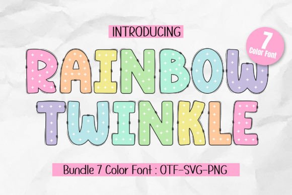 Rainbow Twinkle: Vibrant Color Font for Creative Design