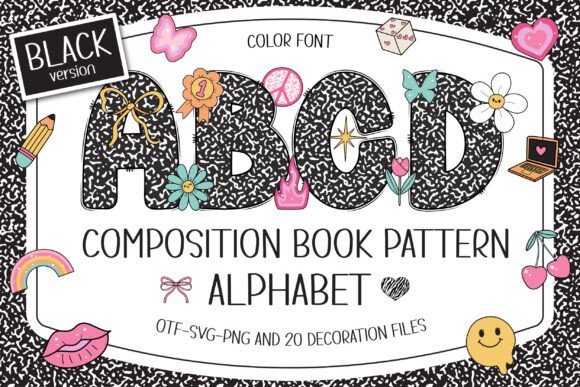 Reviving Classroom Charm with the Composition Book Pattern Font