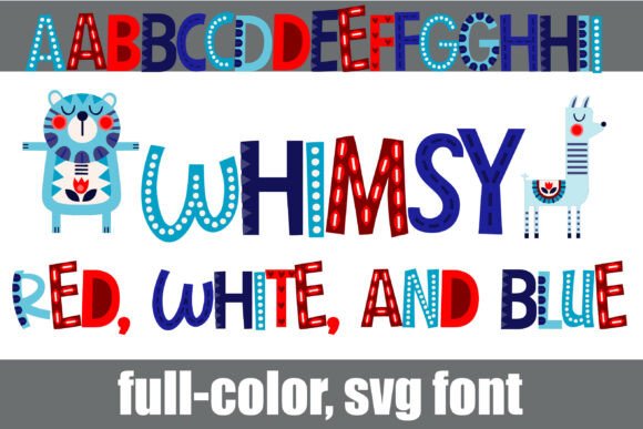 Whimsy Red, White, and Blue: Folk Art Typography